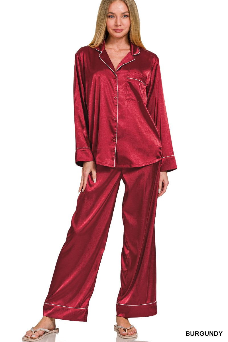 Red Satin Pj set