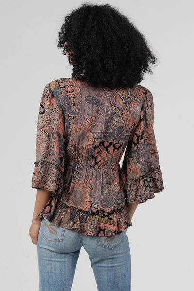 Autumn Spice Wrap Blouse
