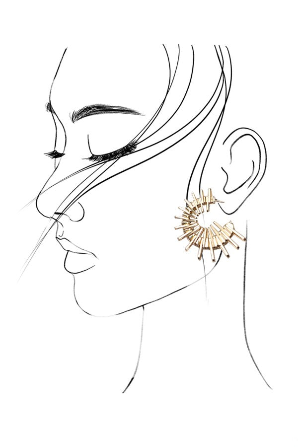 Sun Inspired Gold Hoop Earrings