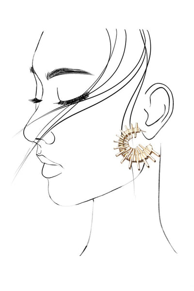 Sun Inspired Gold Hoop Earrings