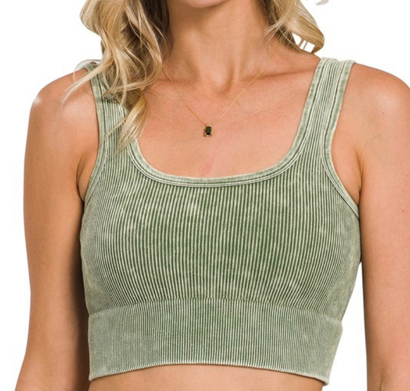 Ribbed Washed Bralette top