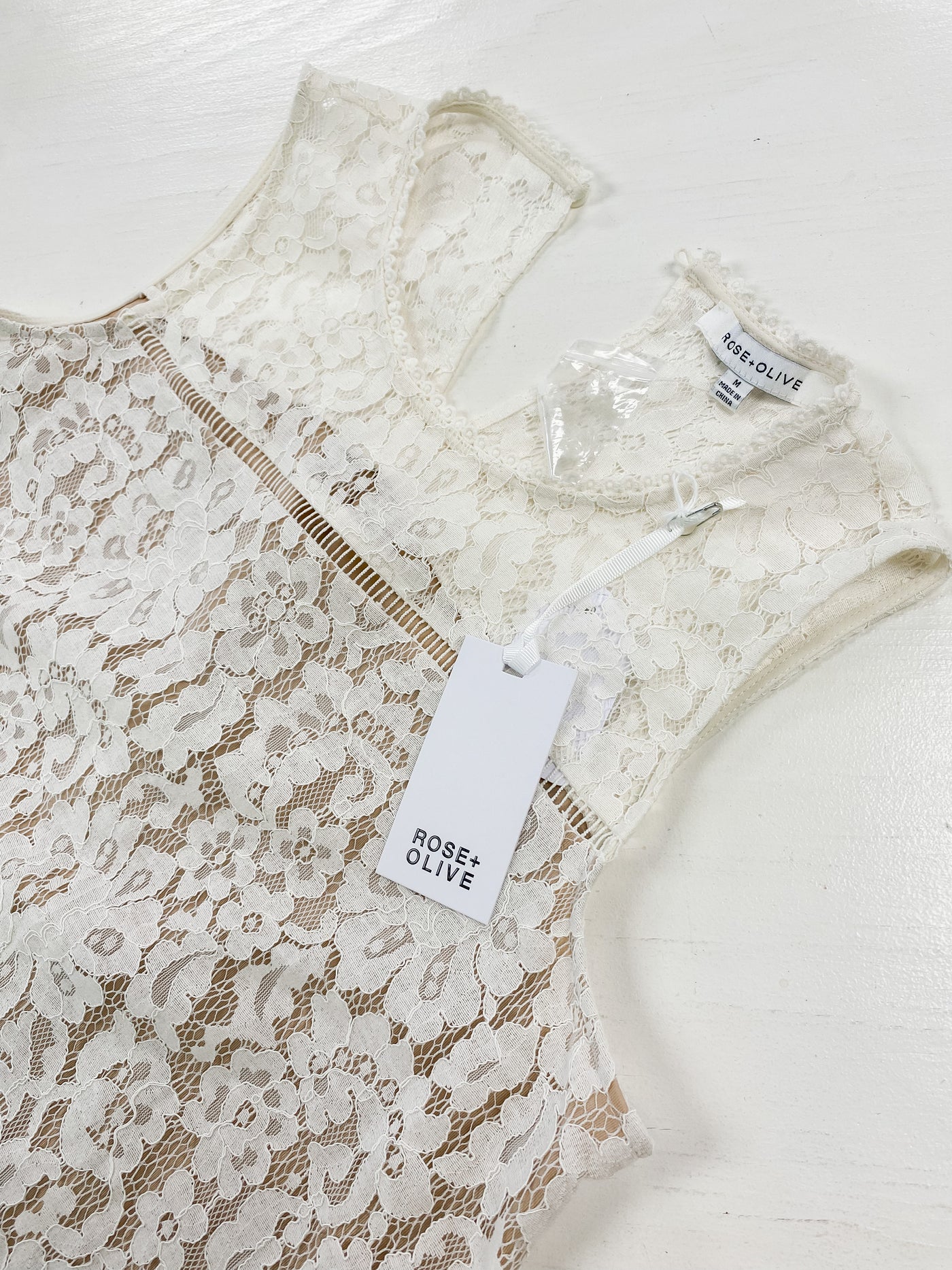 Rose & Olive Lace Cream Top