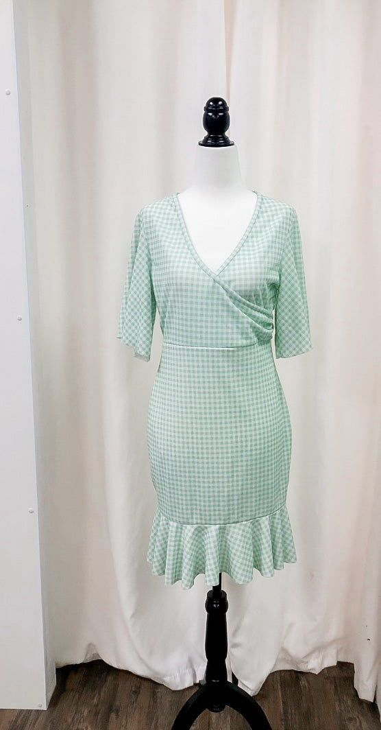 Mint green midi dress