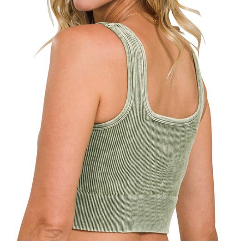 Ribbed Washed Bralette top